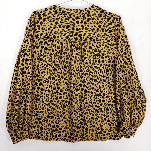 Ava & Viv Blouse Womens Size X Leopard Print Long Sleeve Pullover Shirt Top - Picture 5 of 7